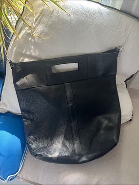 Heritage Leather St. Jacob’s Large Tote Crossbody Bag - Oversized - Black - EUC